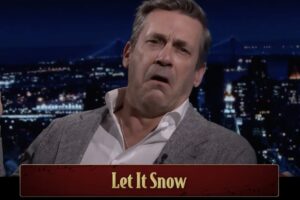 Jon Hamm giving dramatic readings of Christmas songs is quite the sight to behold